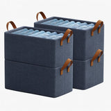 Grosyhub Foldable Navy-Blue Wardrobe Organizer With Durable Handle