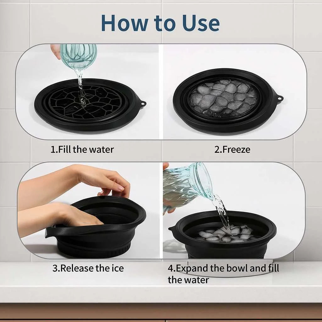 Grosyhub Foldable Black Ice Face Bowl | Cold Therapy Facial Skincare Bowl for Glowing Skin