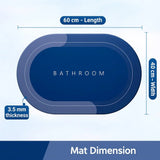 Grosyhub Non-Slip 3.5mm Water Soaking Blue Door Mat With Rubber Backing