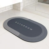 Grosyhub Non-Slip 3.5mm Water Soaking Grey Door Mat With Rubber Backing