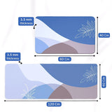 Grosyhub Leaf Print Non-Slip Kitchen Rug Combo, Water Absorbent with Rubber Backing, 120x40cm + 60x40cm