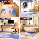 Grosyhub Leaf Print Non-Slip Kitchen Rug Combo, Water Absorbent with Rubber Backing, 120x40cm + 60x40cm