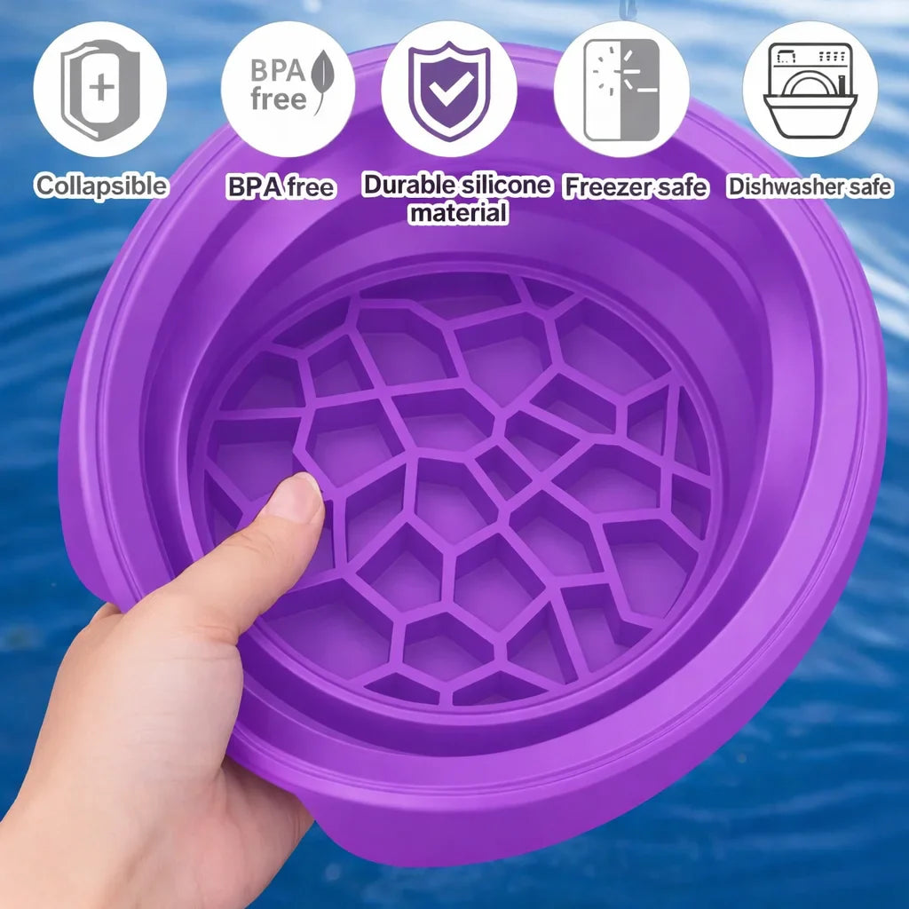 Grosyhub Foldable Purple Ice Face Bowl | Cold Therapy Facial Skincare Bowl