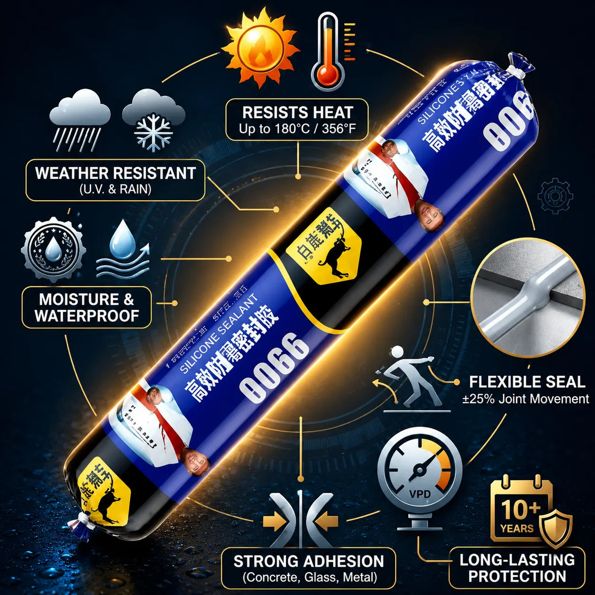 Grosyhub Waterproof Silicone Sealant Adhesive for Roof & Leakage Repair | Weather Resistant |