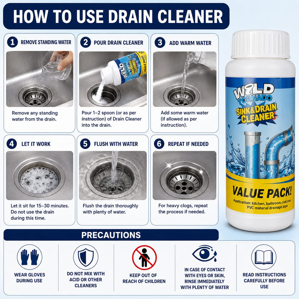 (Buy 1 Get 1 Free) Powerful Sink and Drain Cleaning Powder