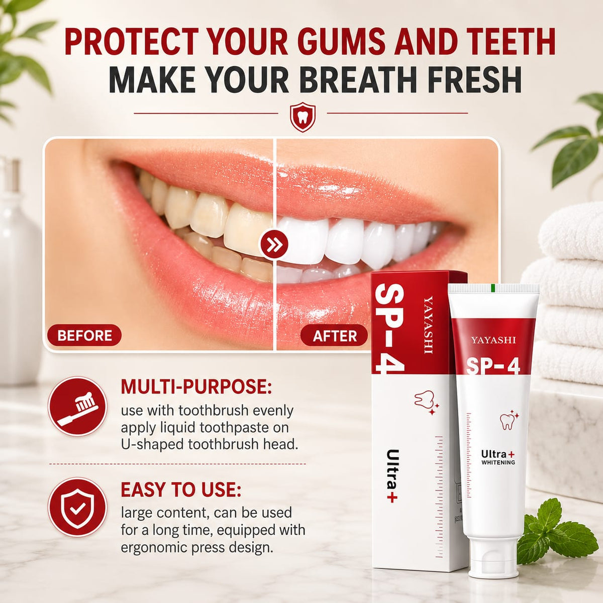 SP-4 Probiotic Brightening and cleaning toothpaste ( 120gm )