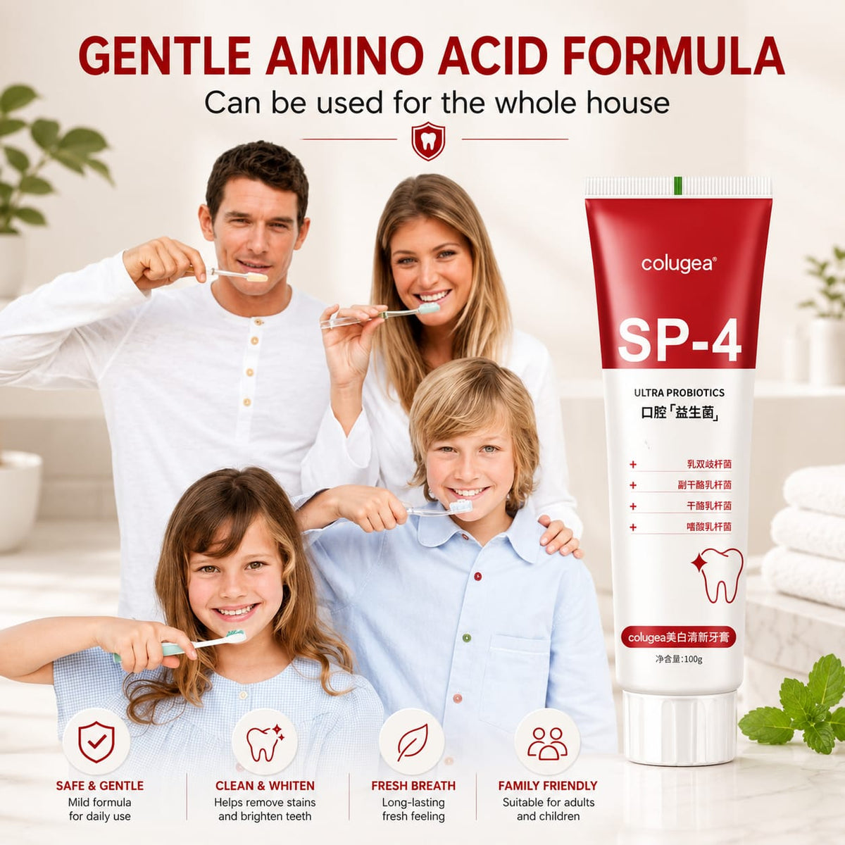 SP-4 Probiotic Brightening and cleaning toothpaste ( 120gm )