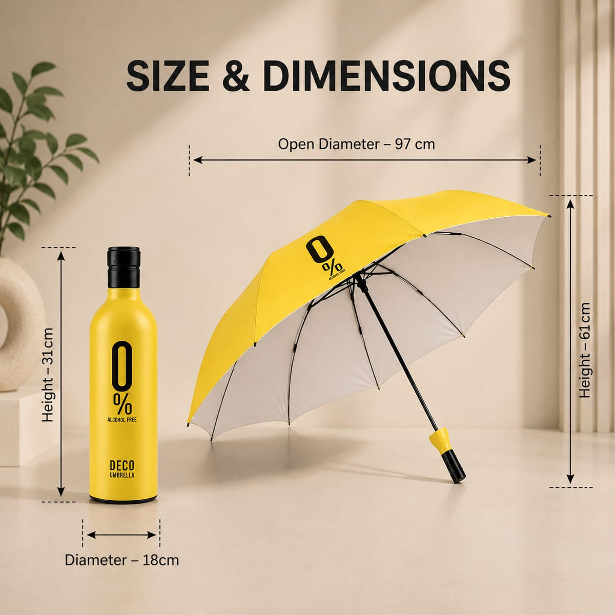 Wine Bottle Umbrella – Windproof & Durable