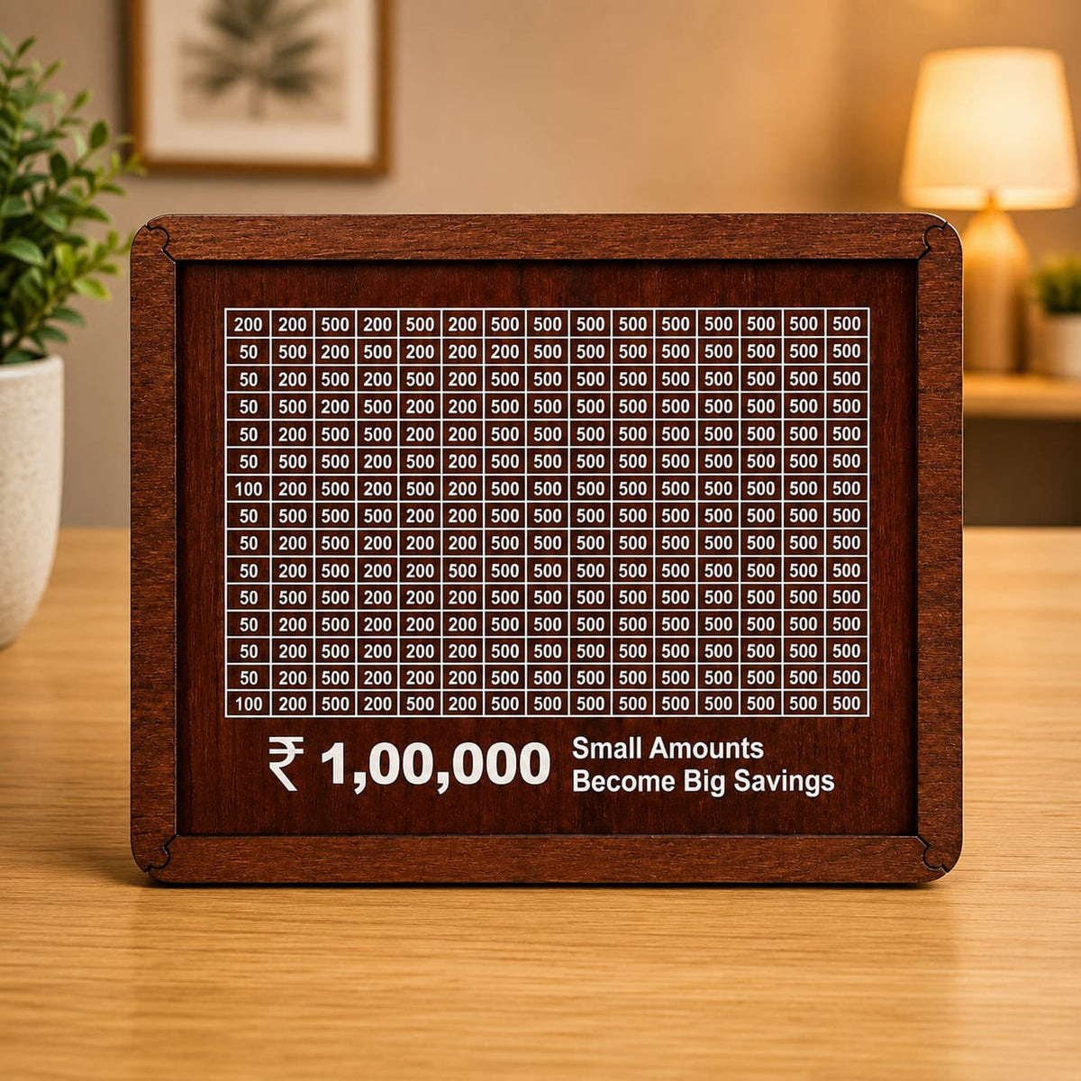 Wooden Money Saving Box Up To 1,00,000 (One Lakh)