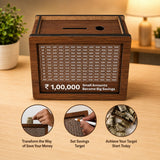 Wooden Money Saving Box Up To 1,00,000 (One Lakh)
