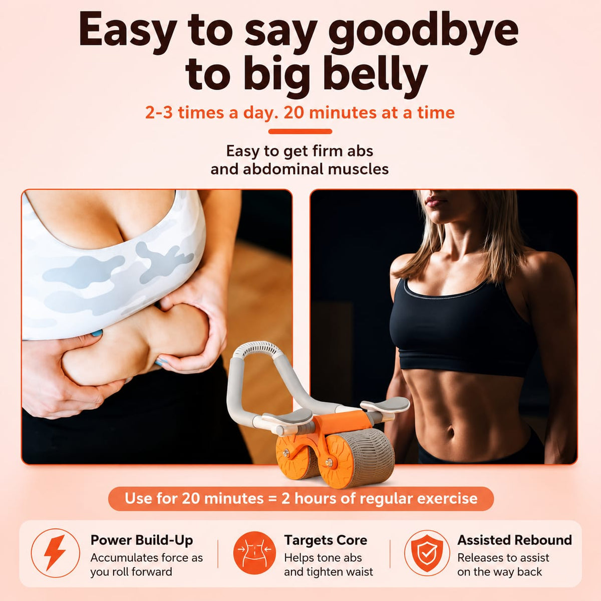 Abs Roller Wheel Workout Automatic Rebound