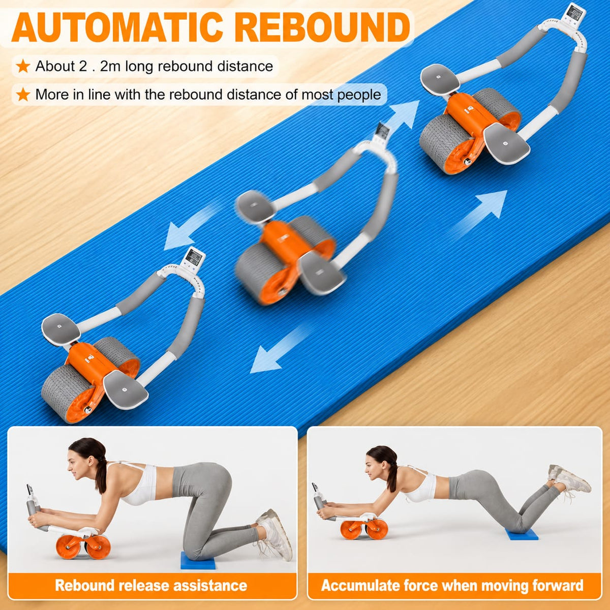 Abs Roller Wheel Workout Automatic Rebound