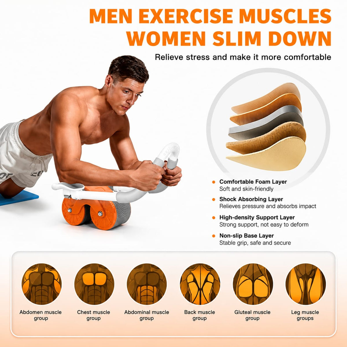 Abs Roller Wheel Workout Automatic Rebound