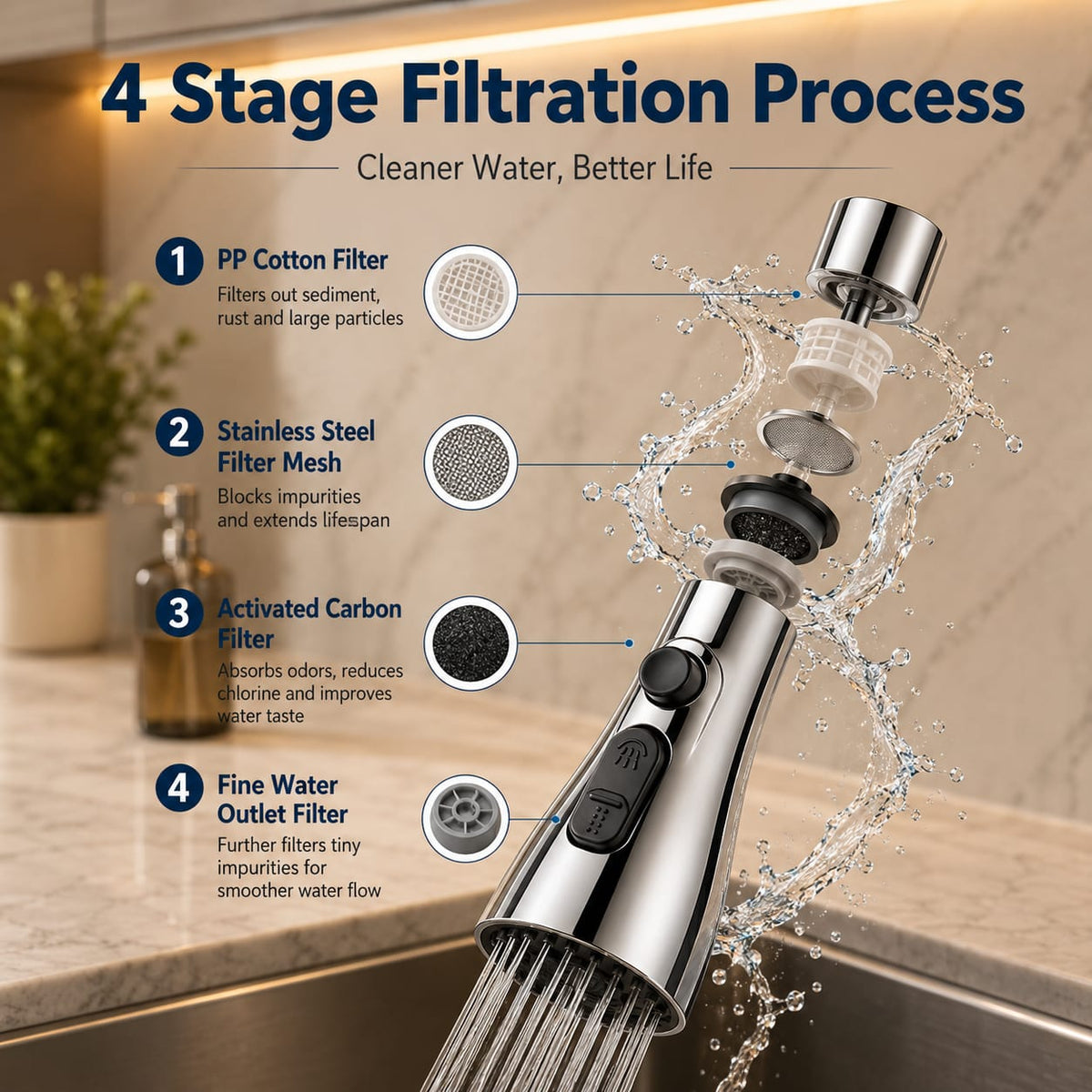 Flexible Tap Extender for Sink