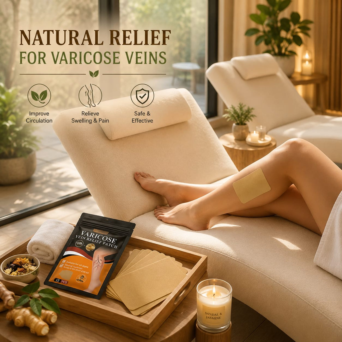 Turmeric Varicose Vein Relief patch (Buy1 Get 1 Free)