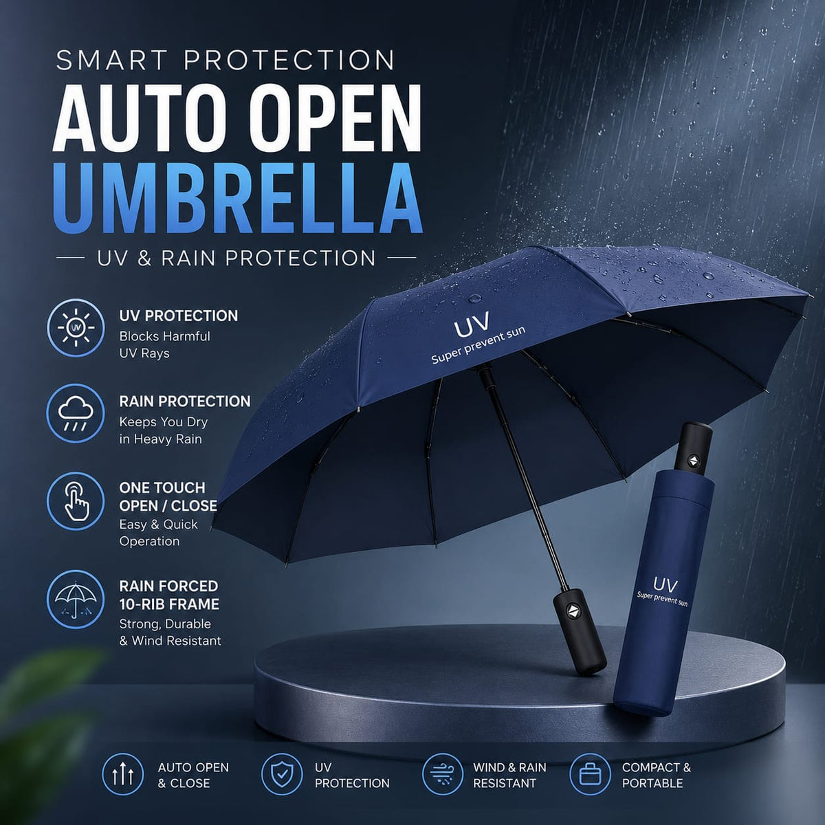 UV Protection Umbrella Auto Open/Close