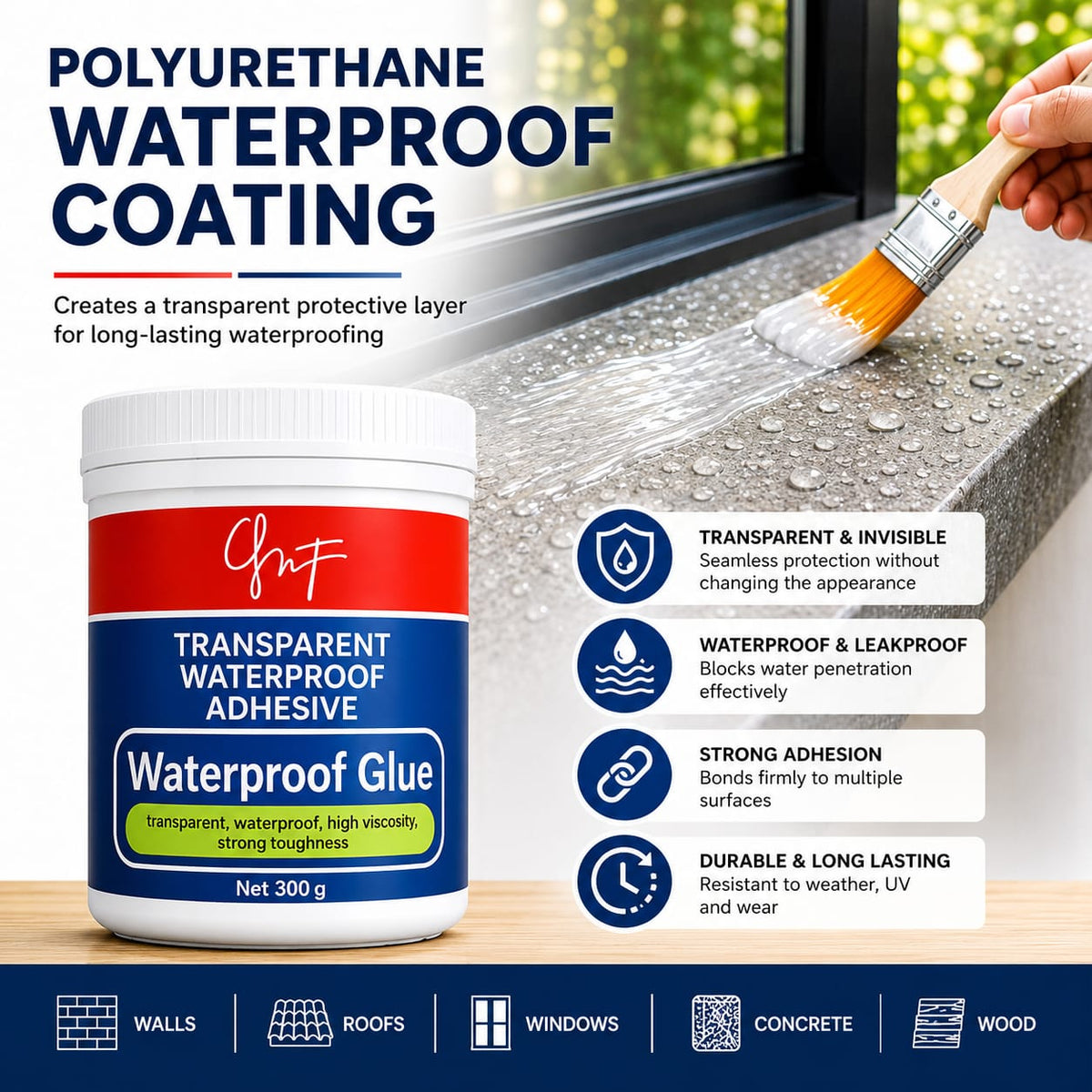 Grosyhub Transparent Waterproof Glue
