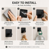 Adhesive Hooks - Heavy Duty Wall Hangers for Bathroom Stainless Steel
