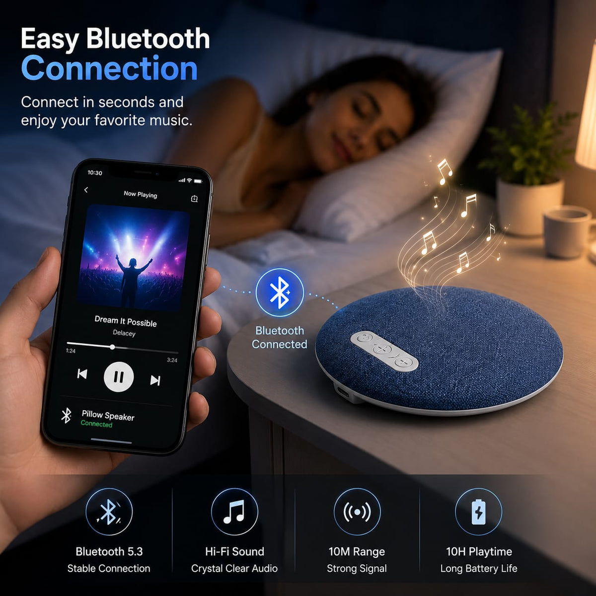 Bluetooth Pillow Speakers for Sleeping