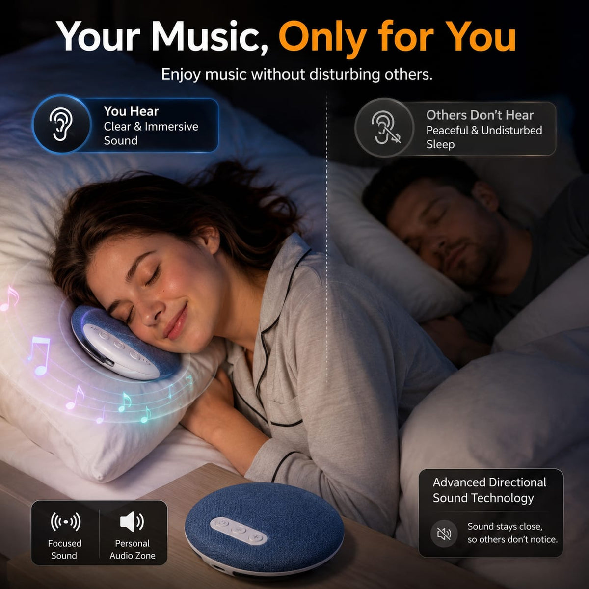 Bluetooth Pillow Speakers for Sleeping