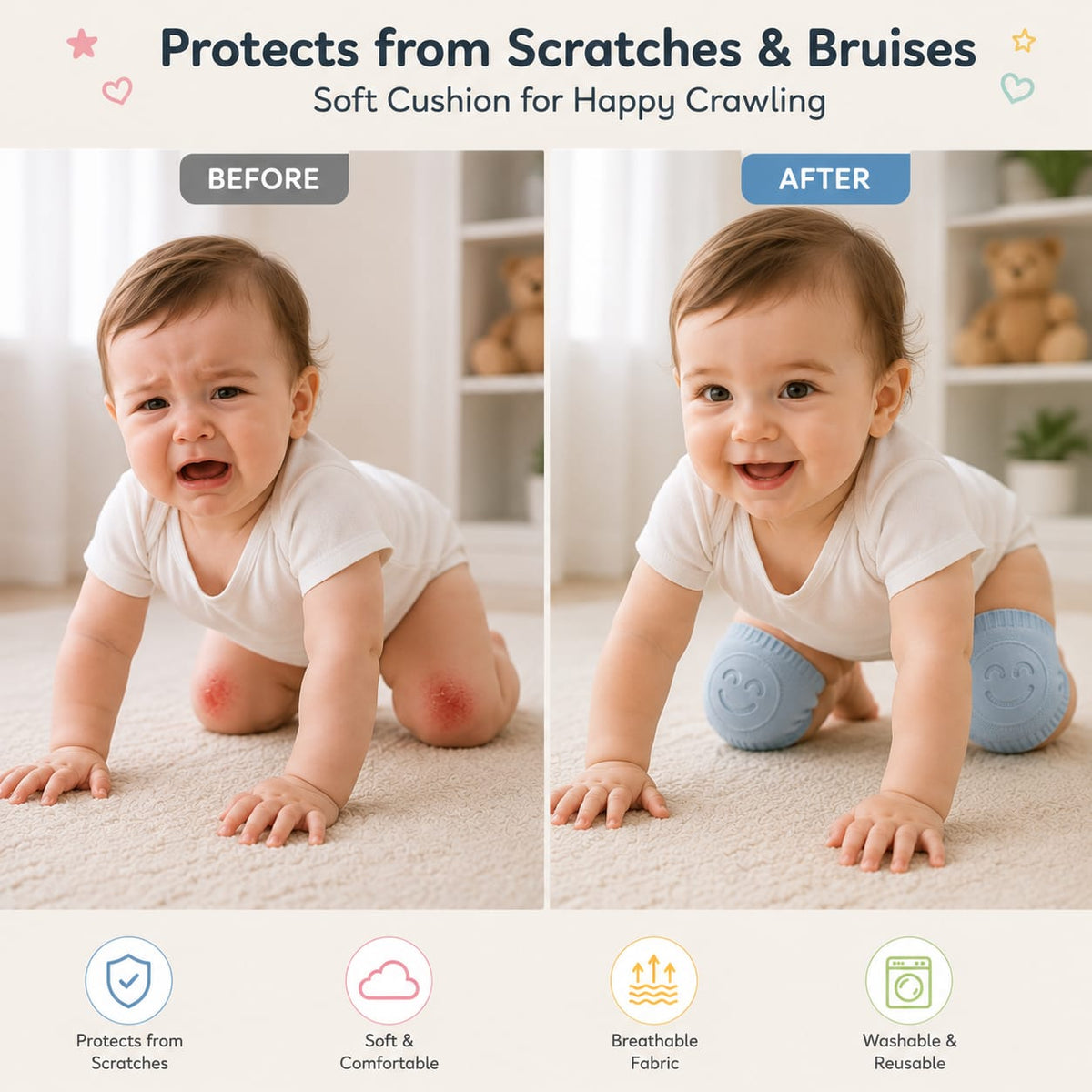 BABY KNEE PADS MULTICOLOUR