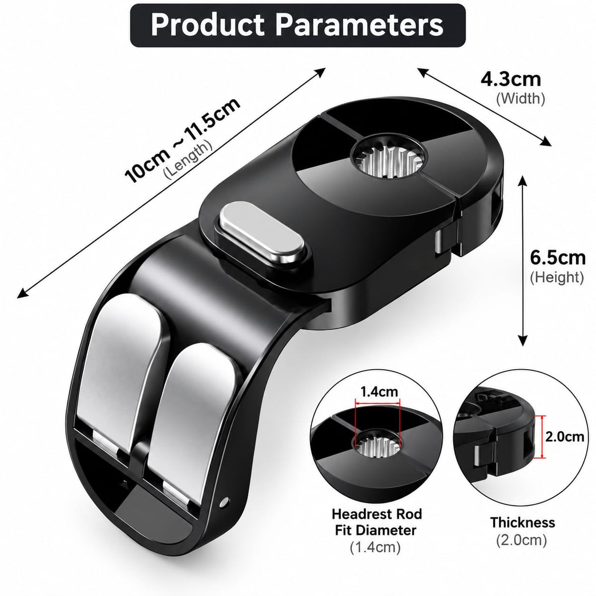 Premium 360° Car Seat Headrest Hook