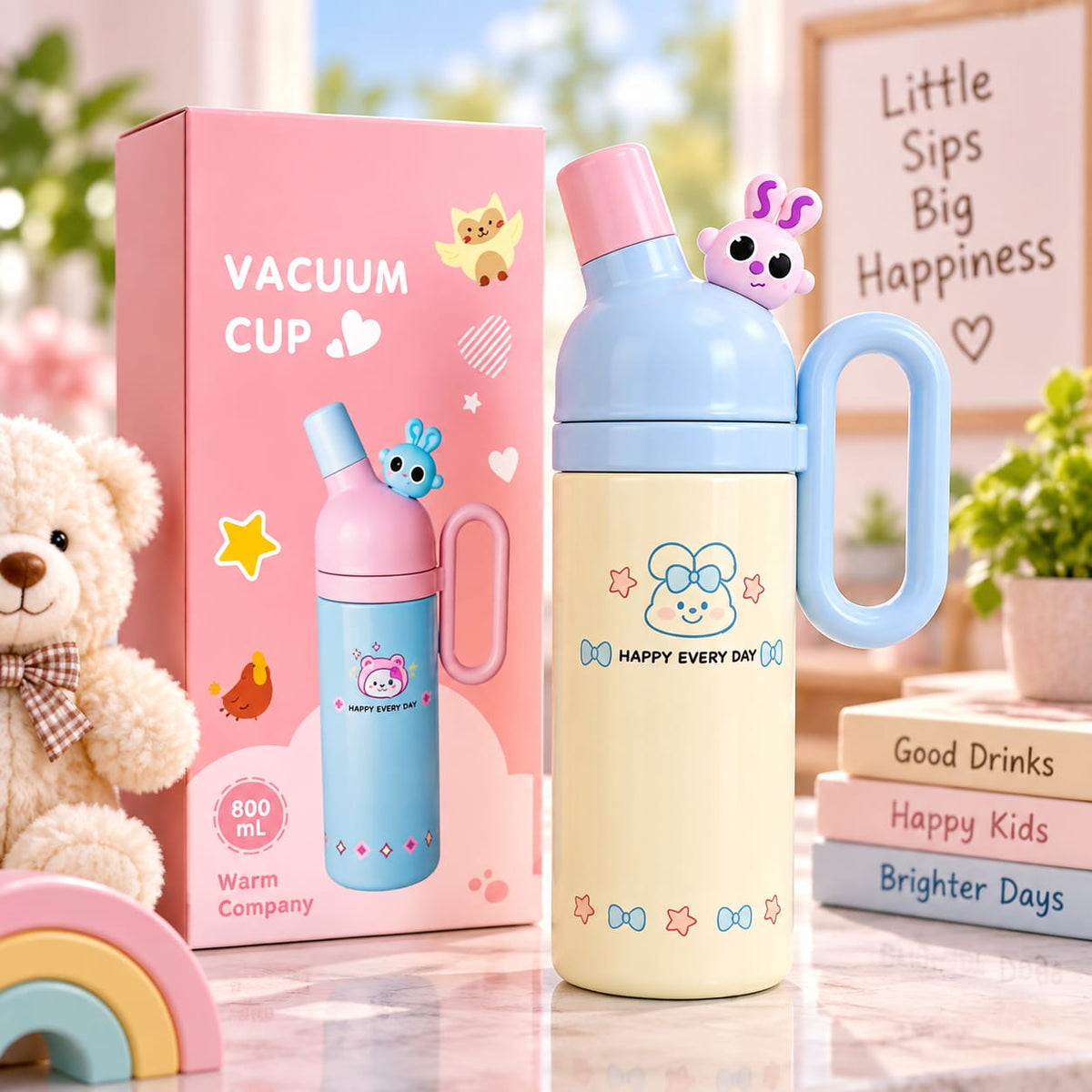 Cute Kawaii Water Bottle | Insulated Stainless Steel Sipper Bottle