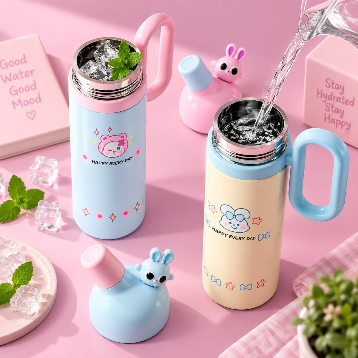 Cute Kawaii Water Bottle | Insulated Stainless Steel Sipper Bottle