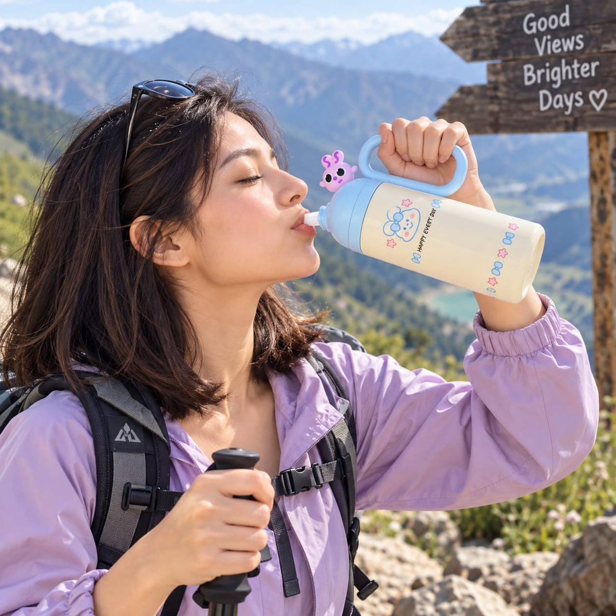 Cute Kawaii Water Bottle | Insulated Stainless Steel Sipper Bottle