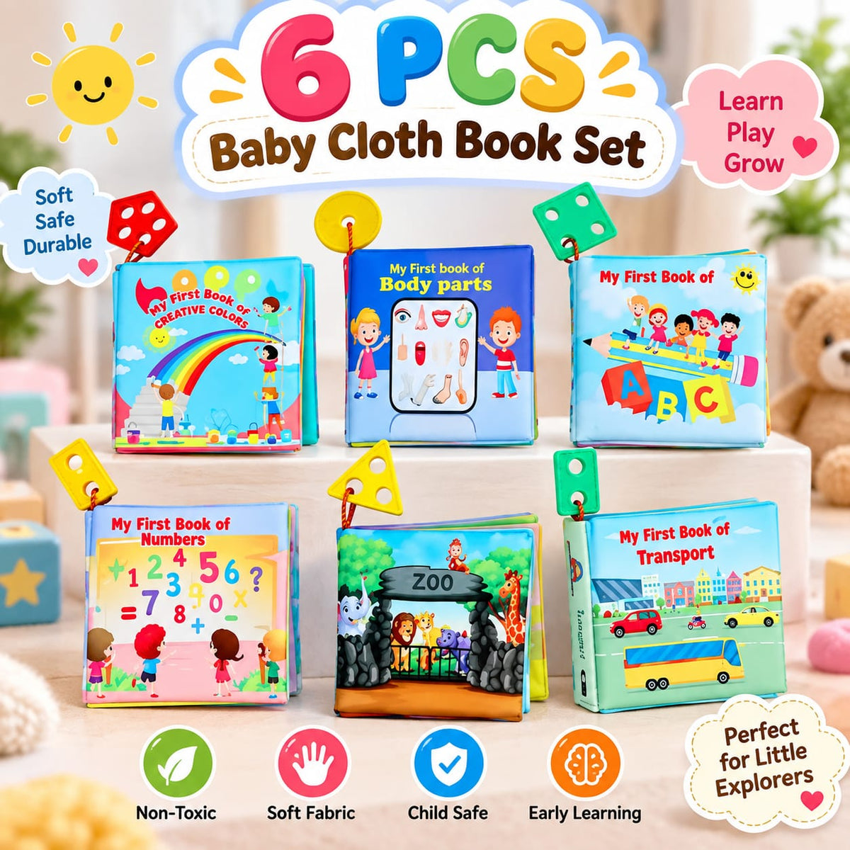 Screen-Free Learning Toy | Cloth Books