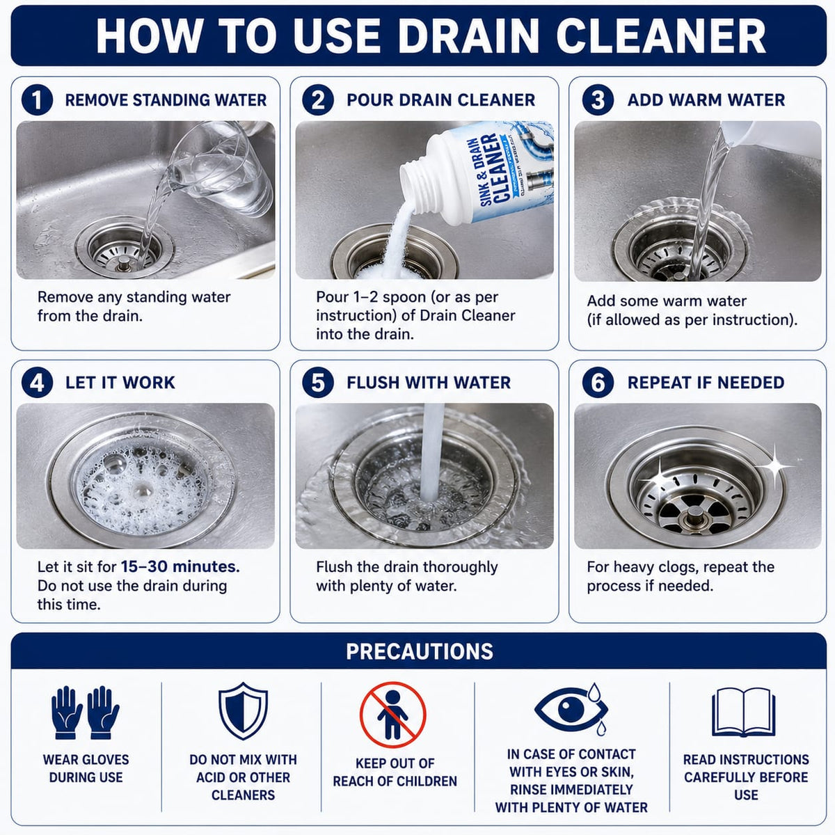 (Buy 1 Get 1 Free) Powerful Sink and Drain Cleaning Powder | 200gm Each Pack