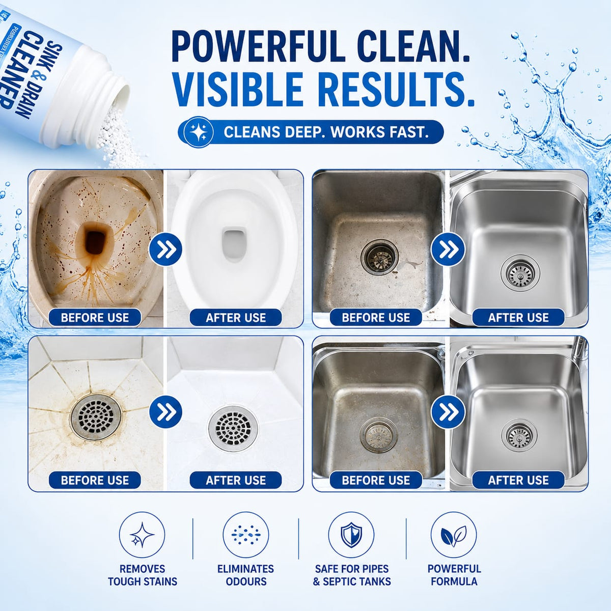 (Buy 1 Get 1 Free) Powerful Sink and Drain Cleaning Powder | 200gm Each Pack