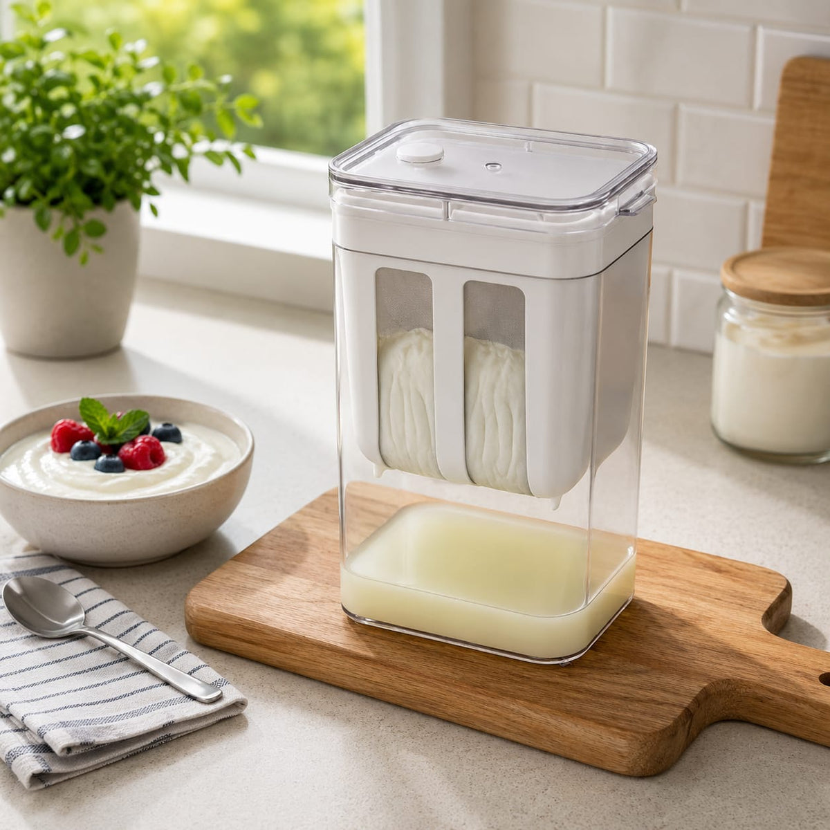 Grosyhub Multifunctional Yogurt Filter with FineYogurt Filter Mesh Strainer (1400 ml)