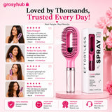 Grosyhub Multicolour 2-in-1 Spray Comb Hair Brush with Built-In Mist Bottle — Anti-Frizz Detangling Brush