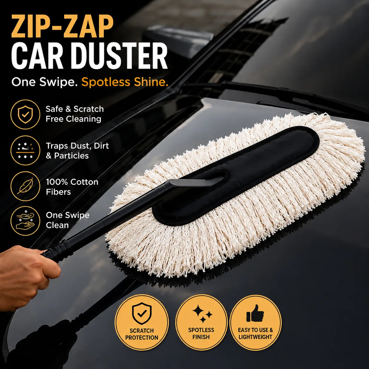 Grosyhub ZIP ZAP Car Duster (with Ceramic Wax infused fibres)