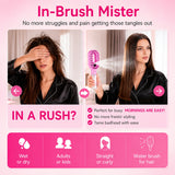 Grosyhub Multicolour 2-in-1 Spray Comb Hair Brush with Built-In Mist Bottle — Anti-Frizz Detangling Brush