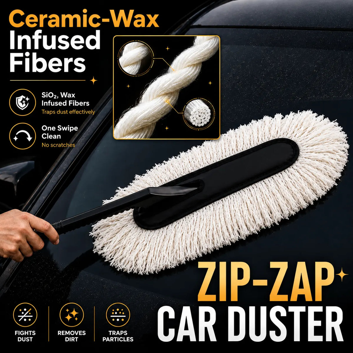 Grosyhub ZIP ZAP Car Duster (with Ceramic Wax infused fibres)
