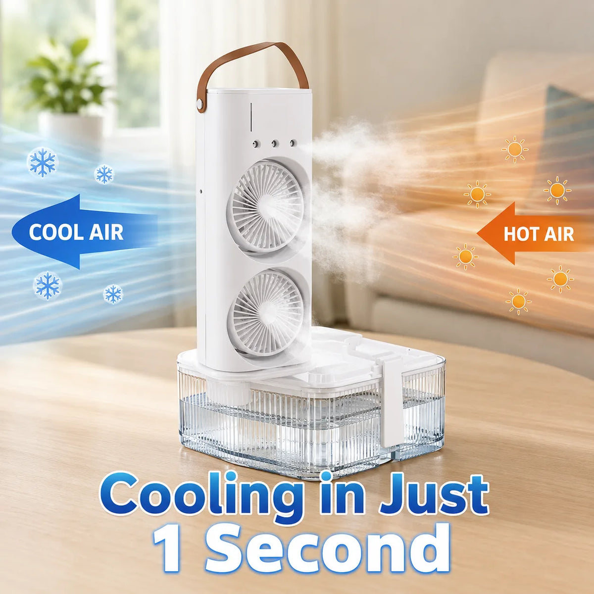Rechargeable Mini Air Cooler with LED Light