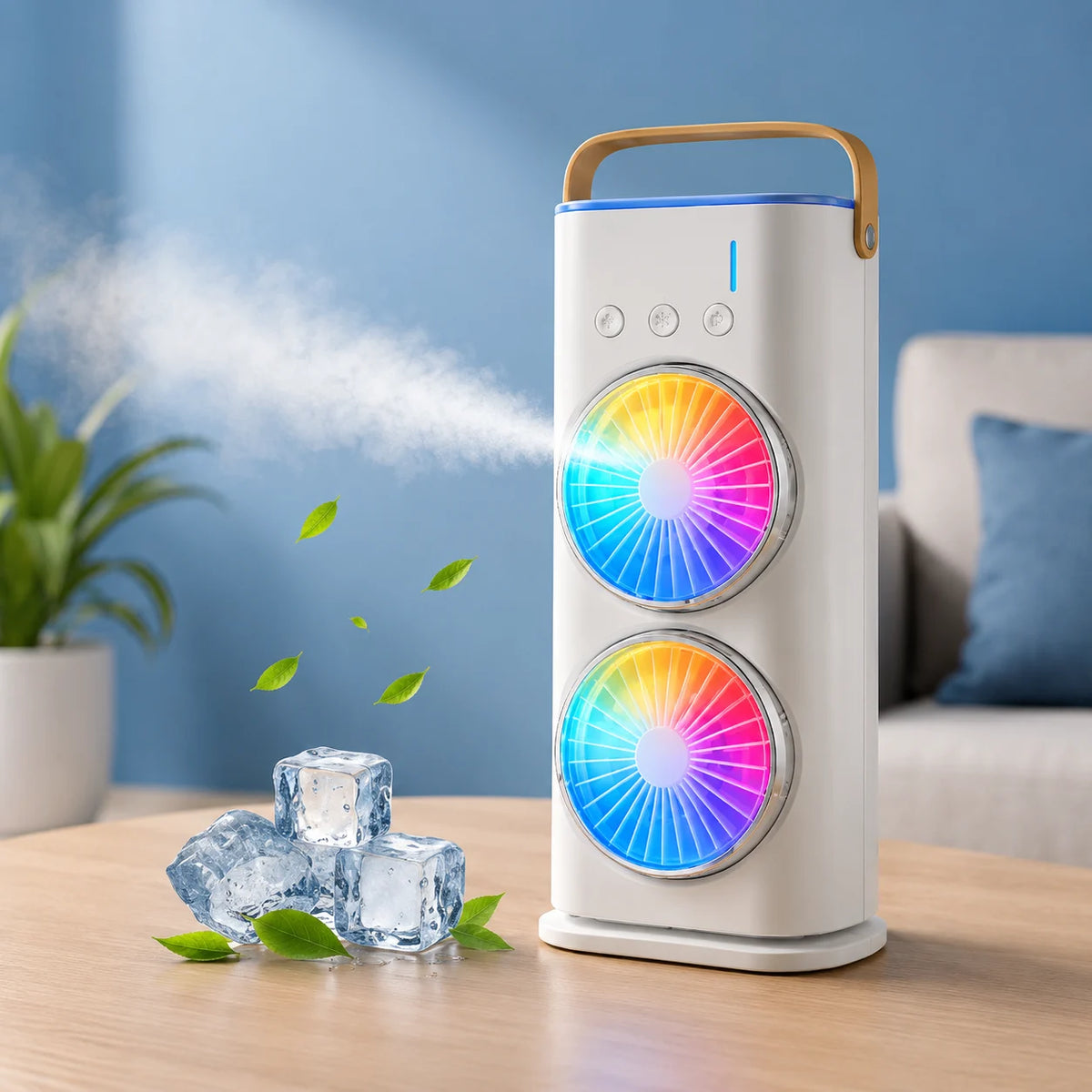 Rechargeable Mini Air Cooler with LED Light