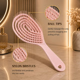 Premium Pink 3D Hair Brush for Styling, Detangling and Grooming for Men and Women