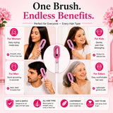 Grosyhub Multicolour 2-in-1 Spray Comb Hair Brush with Built-In Mist Bottle — Anti-Frizz Detangling Brush