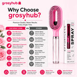 Grosyhub Multicolour 2-in-1 Spray Comb Hair Brush with Built-In Mist Bottle — Anti-Frizz Detangling Brush