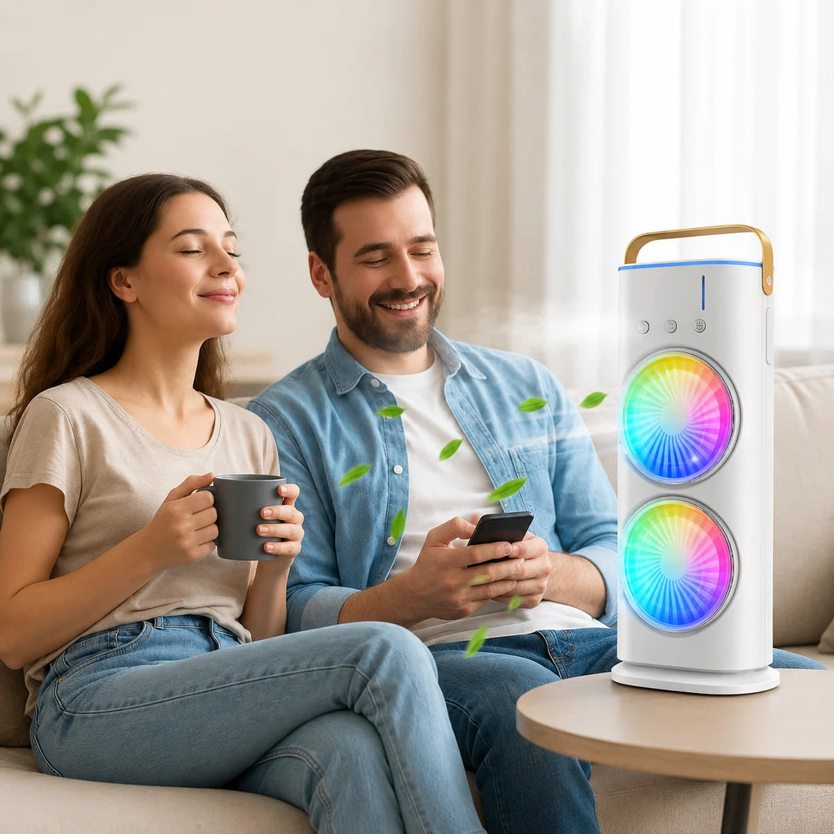 Rechargeable Mini Air Cooler with LED Light