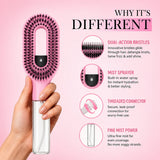 Grosyhub Multicolour 2-in-1 Spray Comb Hair Brush with Built-In Mist Bottle — Anti-Frizz Detangling Brush