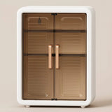 Grosyhub Classy White Double Door Wall Mounted Transparent Storage Box with Hooks