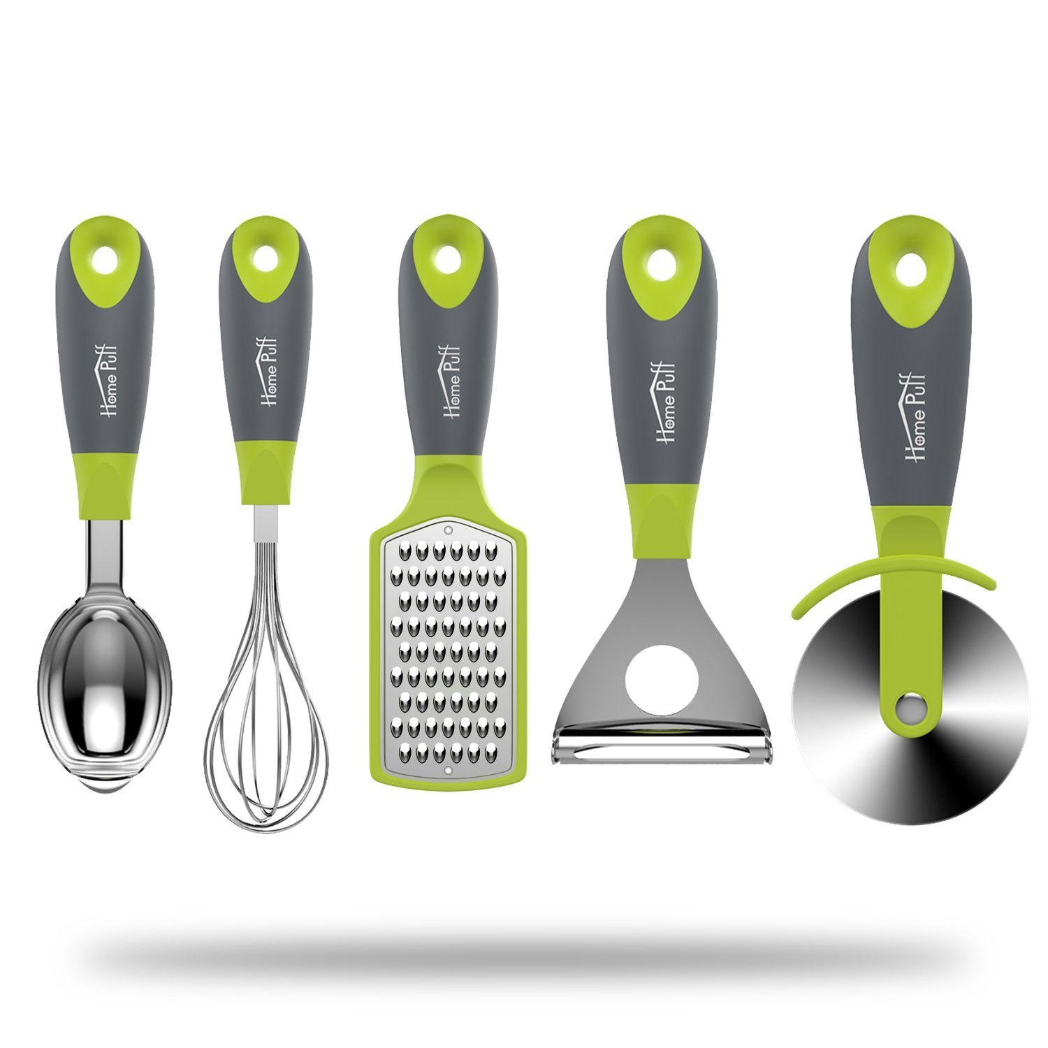 Kitchen Gadgets Set : Beater, Peeler, Shredder, Cutter, Ice Cream Scooper, Japanese Stainless Steel