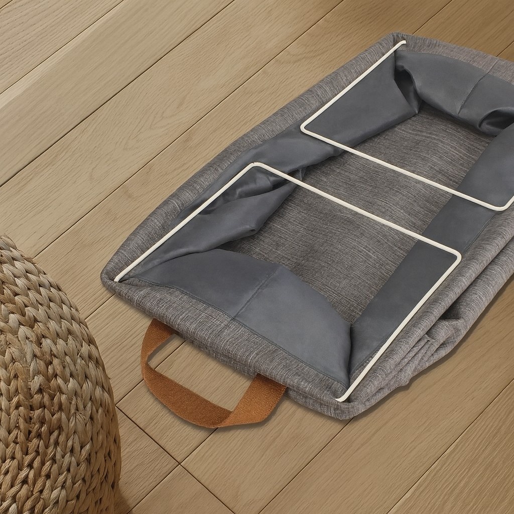 Grosyhub Foldable Grey Wardrobe Organizer with Durable Handle