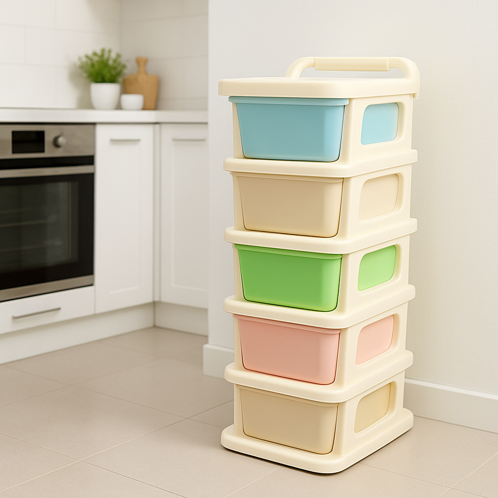 Grosyhub Multipurpose 5-Layer Smart Modular Drawer with Wheels