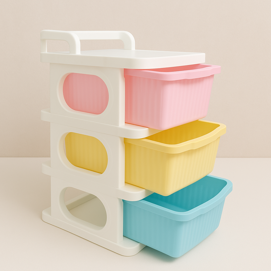 Grosyhub Multipurpose 3-Layer Smart Modular Drawer with Wheels