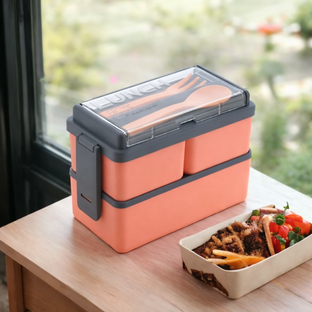 Grosyhub Double Daker: Premium 2-Tier Stackable Bento Lunch Box